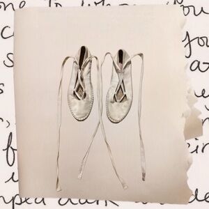 j crew white canvas ballerina tie up flats